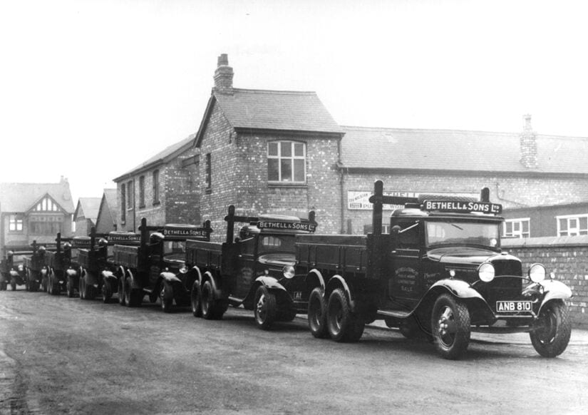 Historic photo of Bethell fleet of wagons