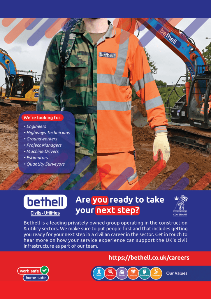 Poster advertising construction roles for service leavers